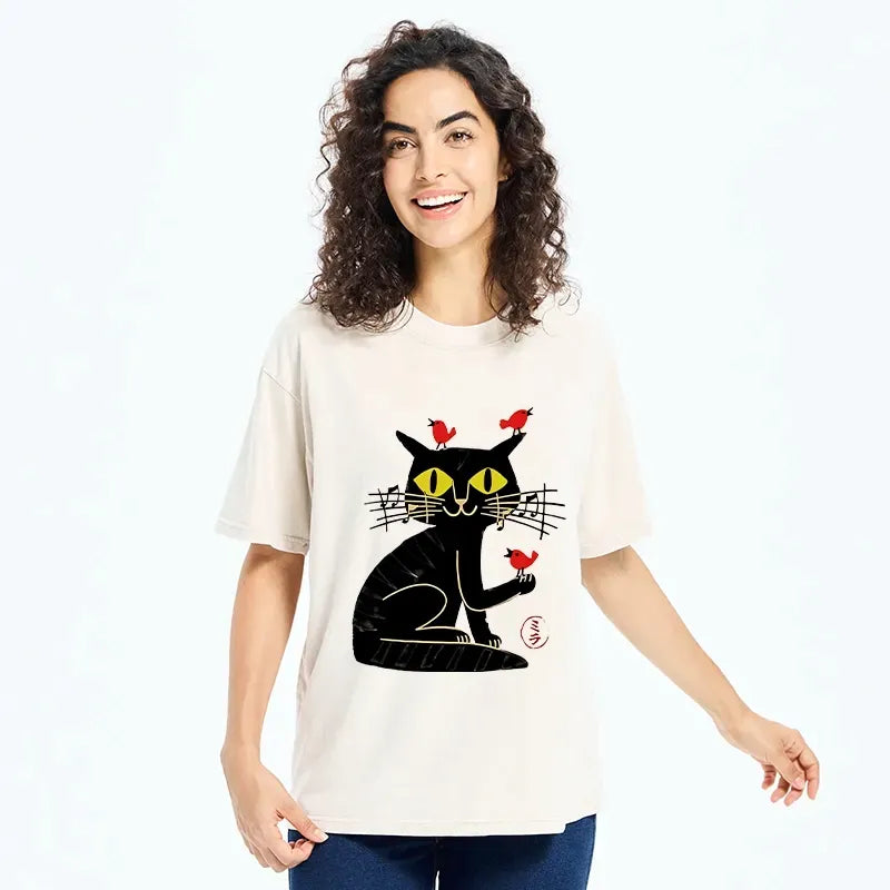 washed ukiyo-e cat shirt best seller