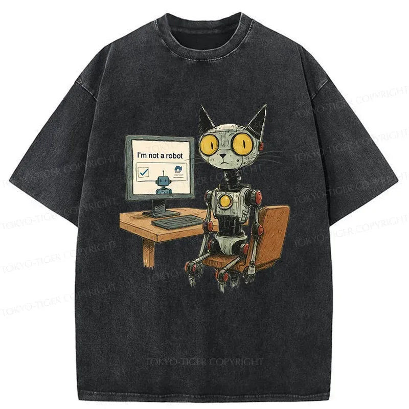 Trendy Kyoto-Lion Robot Cat T-Shirt