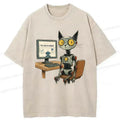 Japanese Robot Cat T-Shirt for Streetwear