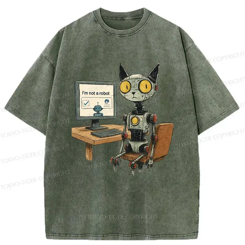Japanese Robot Cat T-Shirt for Streetwear