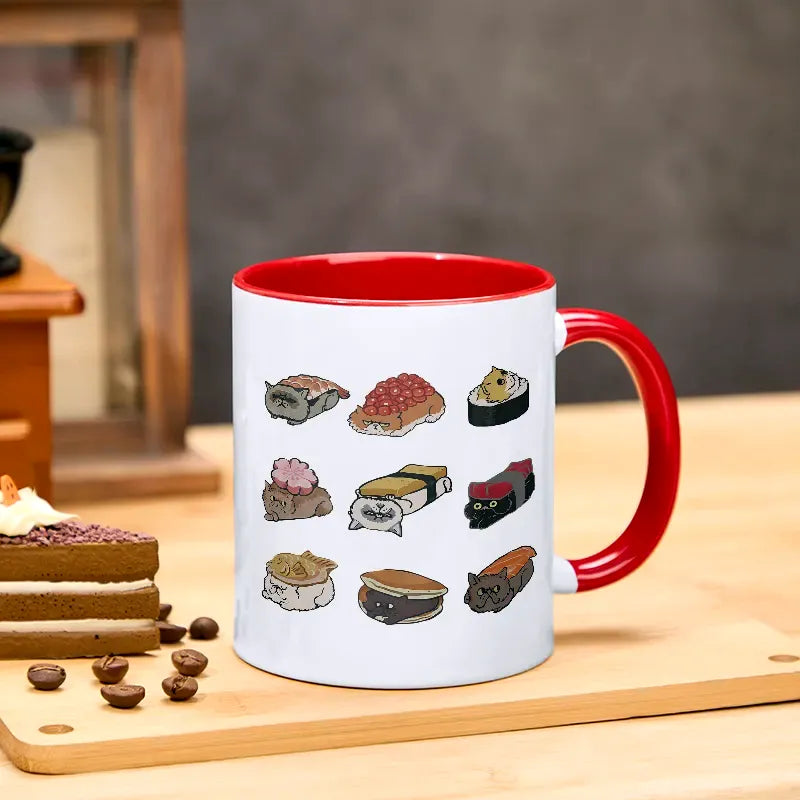 Cute Cat Sushi Mug Gift for Her