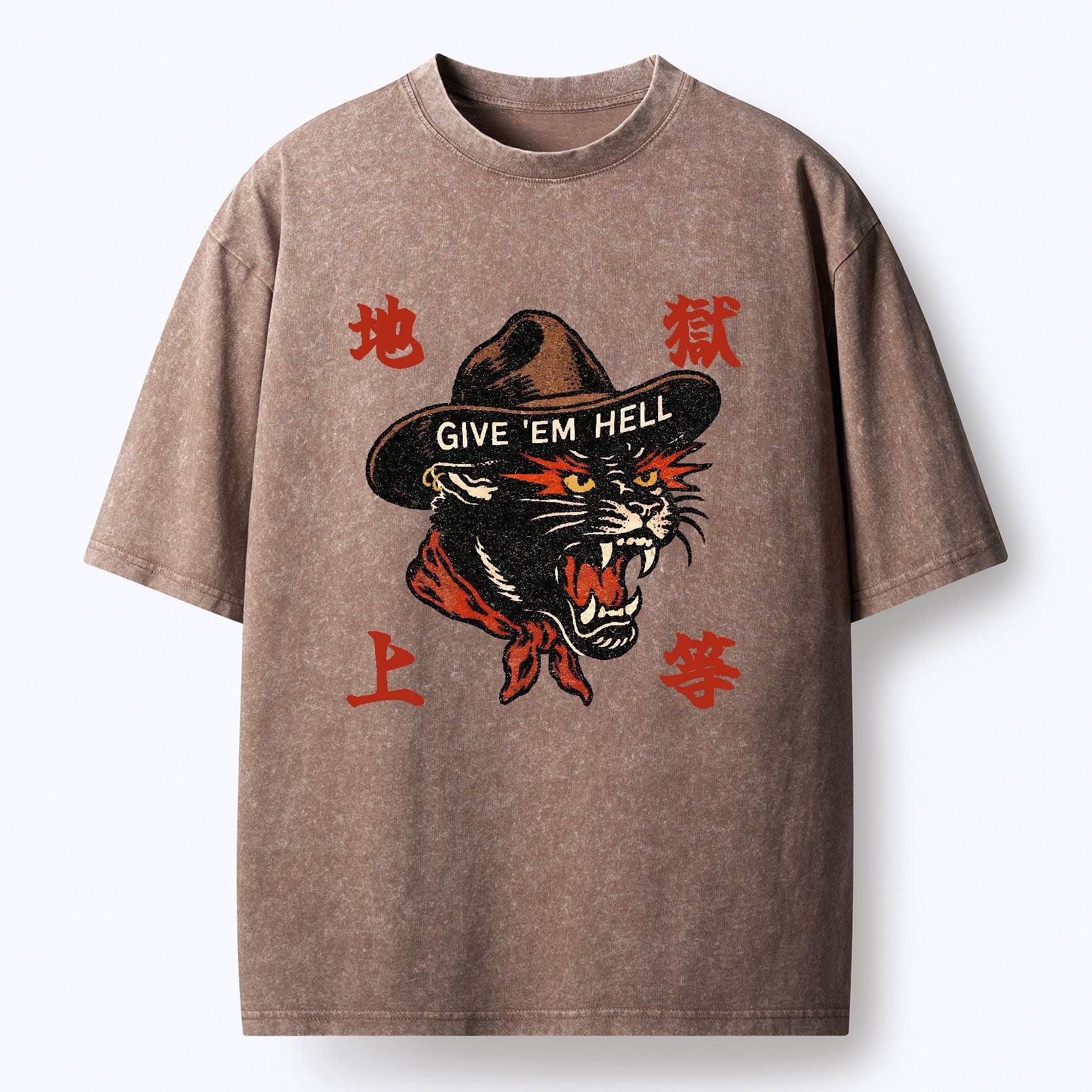 Kyoto-Lion Give ¡¯Em Hell Washed T-Shirt