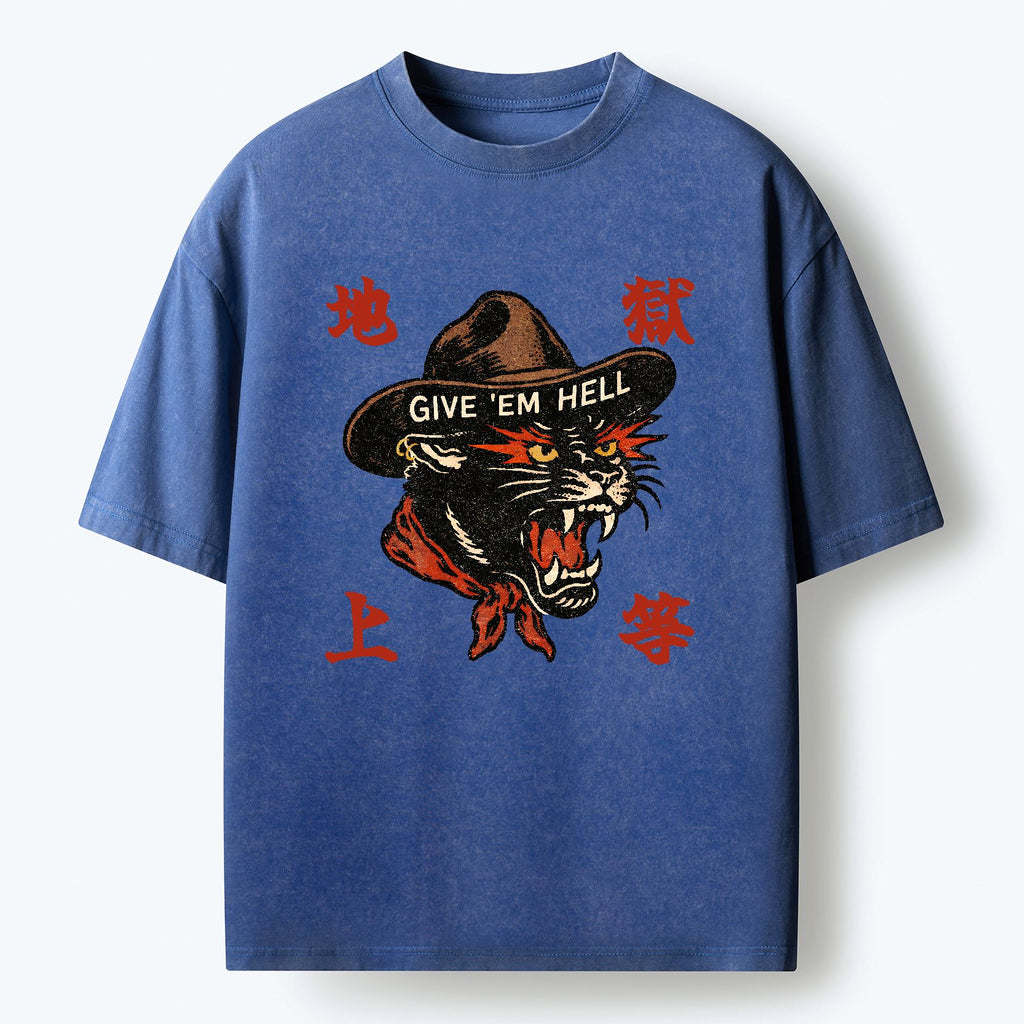 Kyoto-Lion Give ¡¯Em Hell Washed T-Shirt