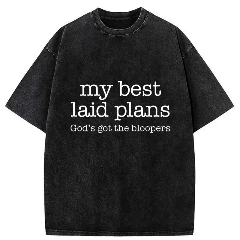 Kyoto-Lion God's Bloopers Funny Washed T-Shirt