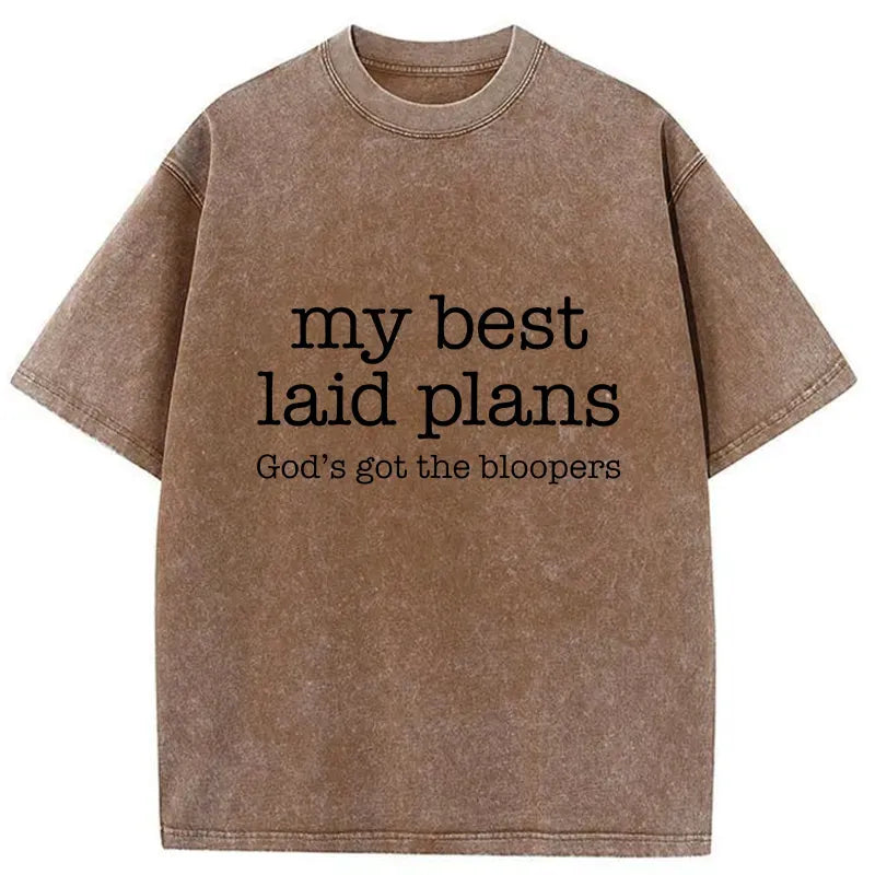 Kyoto-Lion God's Bloopers Funny Washed T-Shirt