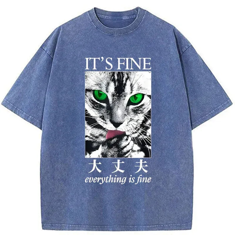 Vintage Kyoto Lion Cat T-Shirt Free Shipping