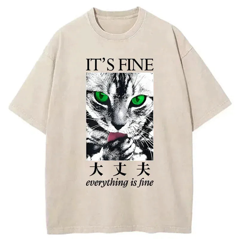 Vintage Kyoto Lion Cat T-Shirt Free Shipping