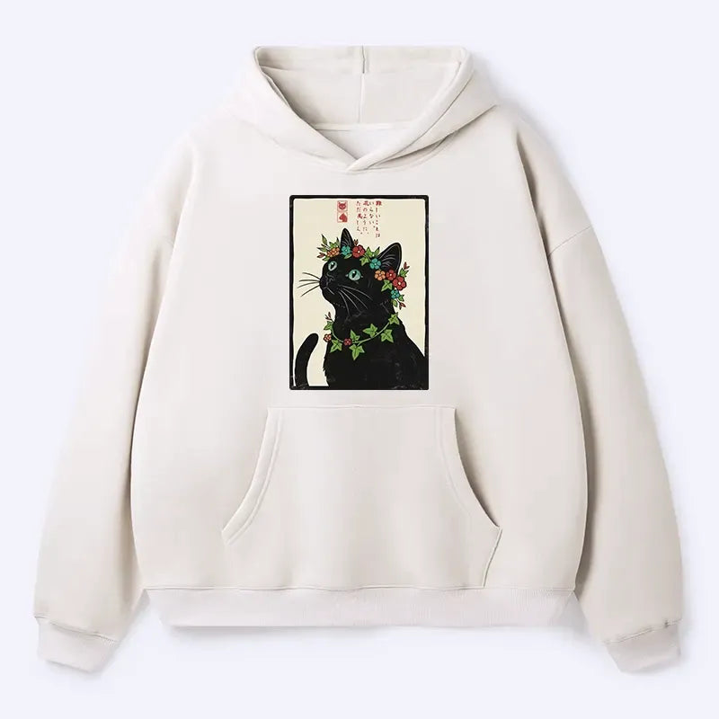 Japanese Vintage Cat Hoodie Streetwear