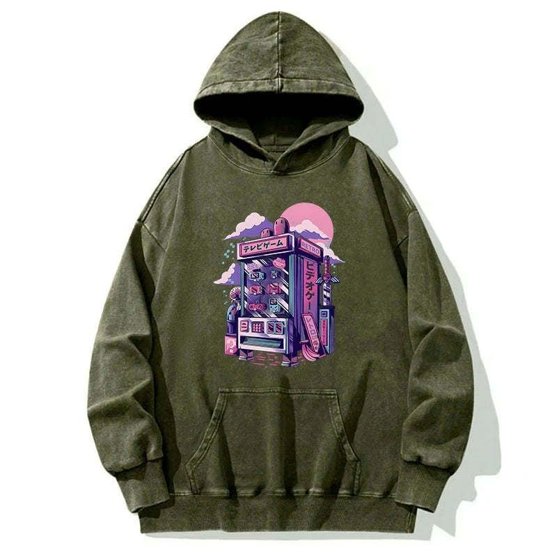 Japanese vending machine washed hoodie