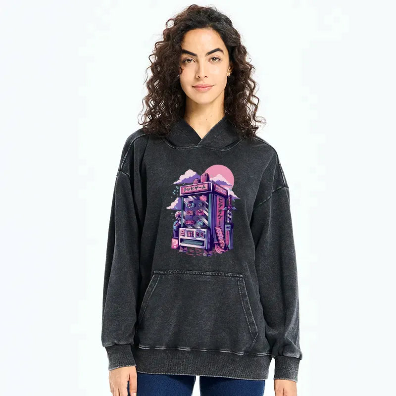 Kyoto-Lion Japanese Vending Machines Washed Hoodie