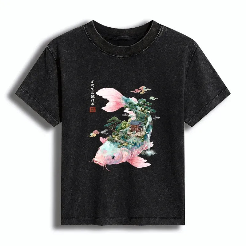 Japanese Koi Women's Washed T-Shirt