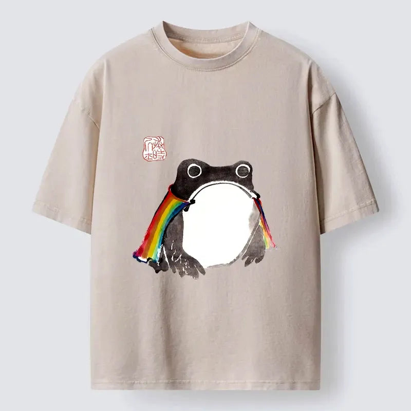 Kyoto-Lion Pride Frog Cheerful Vibe Washed T-Shirt