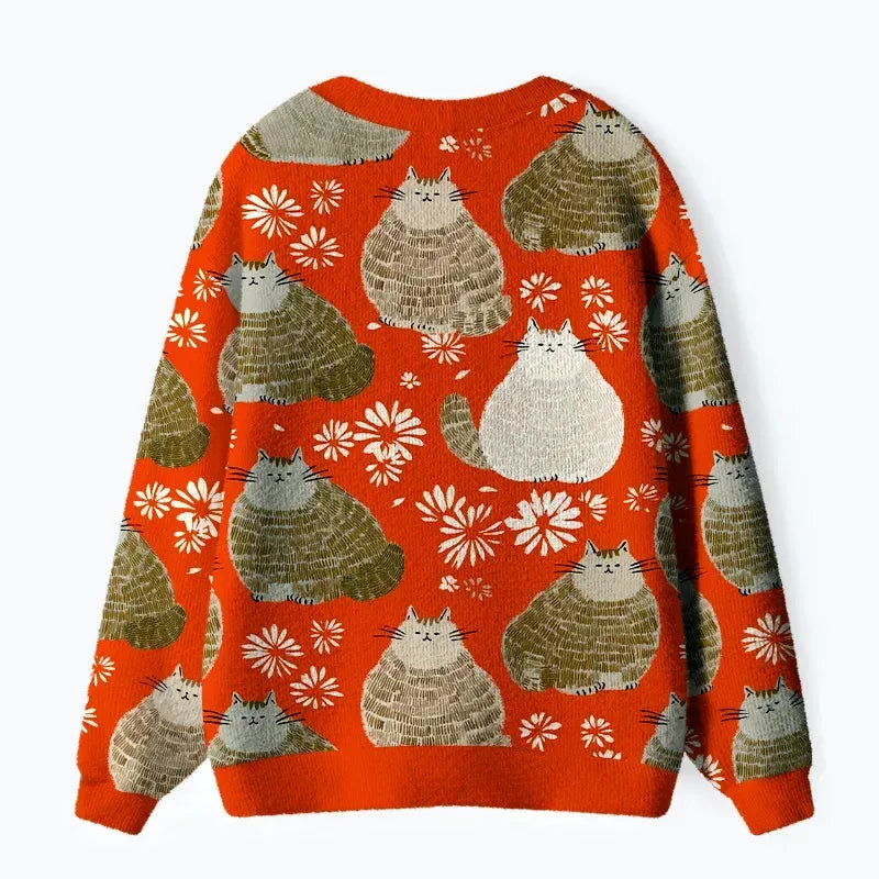 Kyoto-Lion Fat Cat Ugly Cardigan Sweater