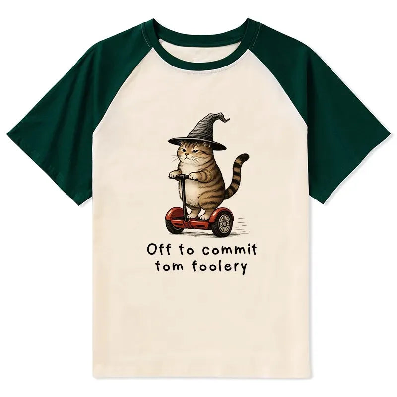 Japanese Style Cat Segway Tee for Streetwear