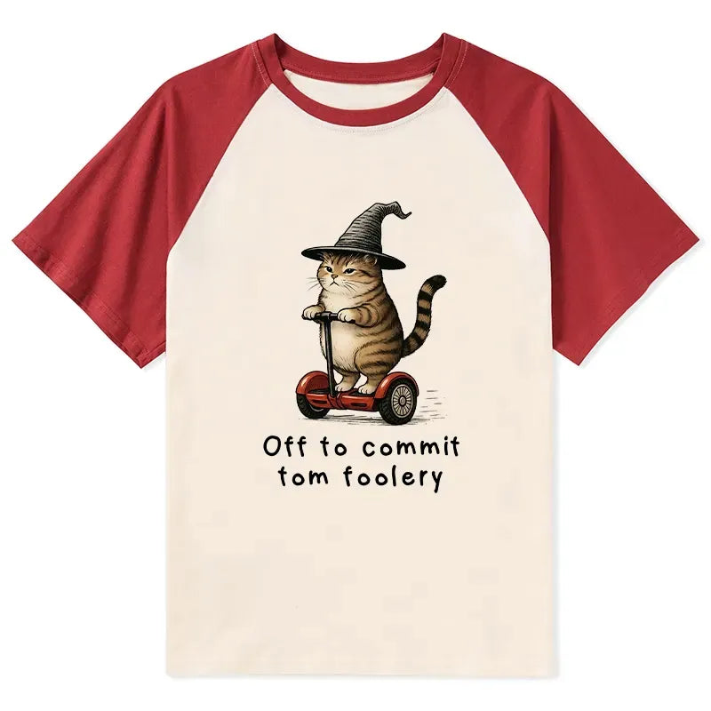 Japanese Style Cat Segway Tee for Streetwear
