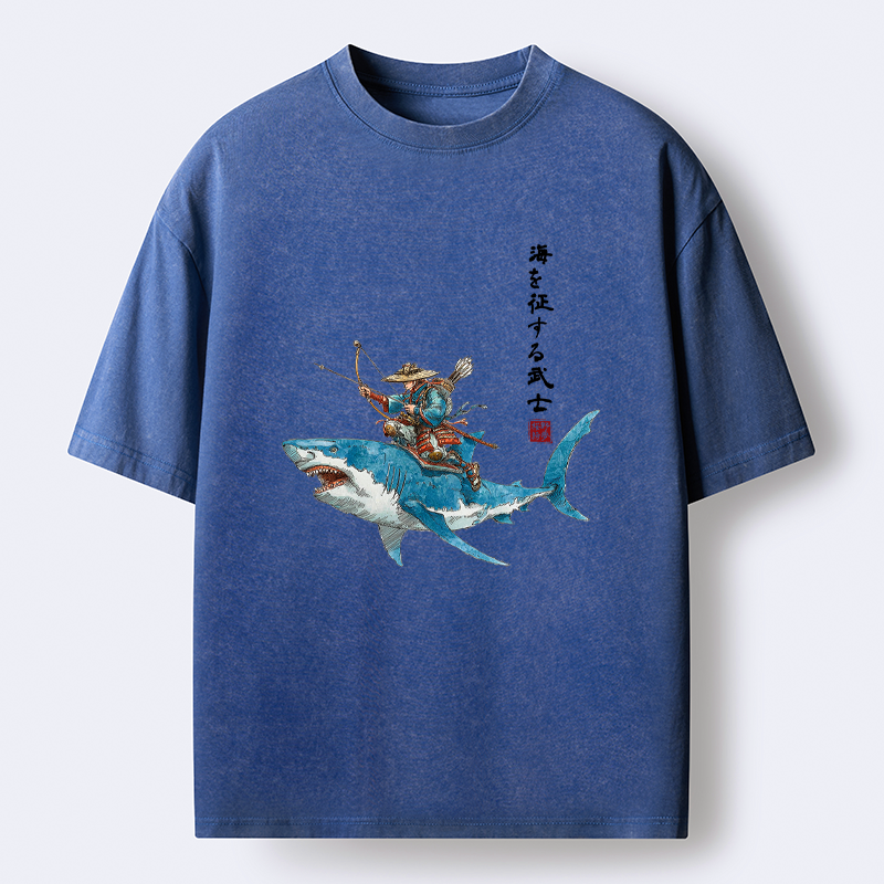 Japanese Lion Wave Washed T-Shirt