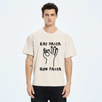 Kyoto-Lion Eat Delicious Pasta Washed T-Shirt
