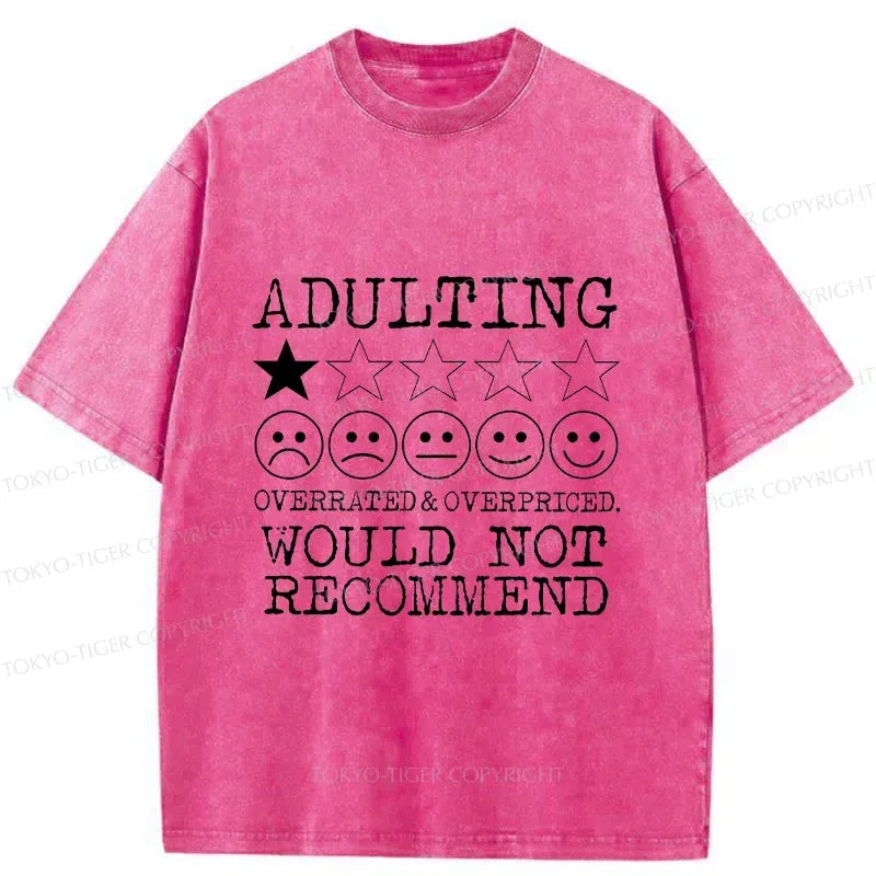 Kyoto-Lion Not Recommended For Adults Washed T-Shirt