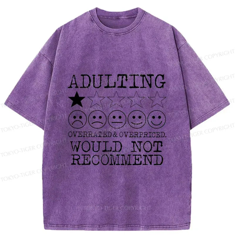 Kyoto-Lion Not Recommended For Adults Washed T-Shirt
