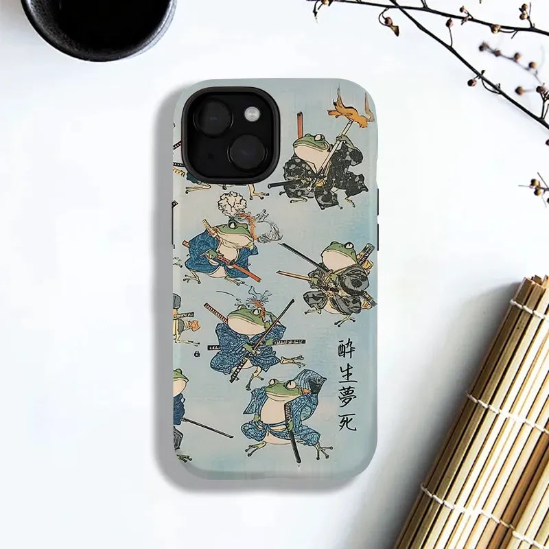 Funny Frog Samurai Phone Case for Men