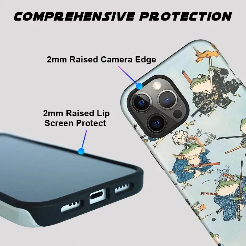 Funny Frog Samurai Phone Case for Men
