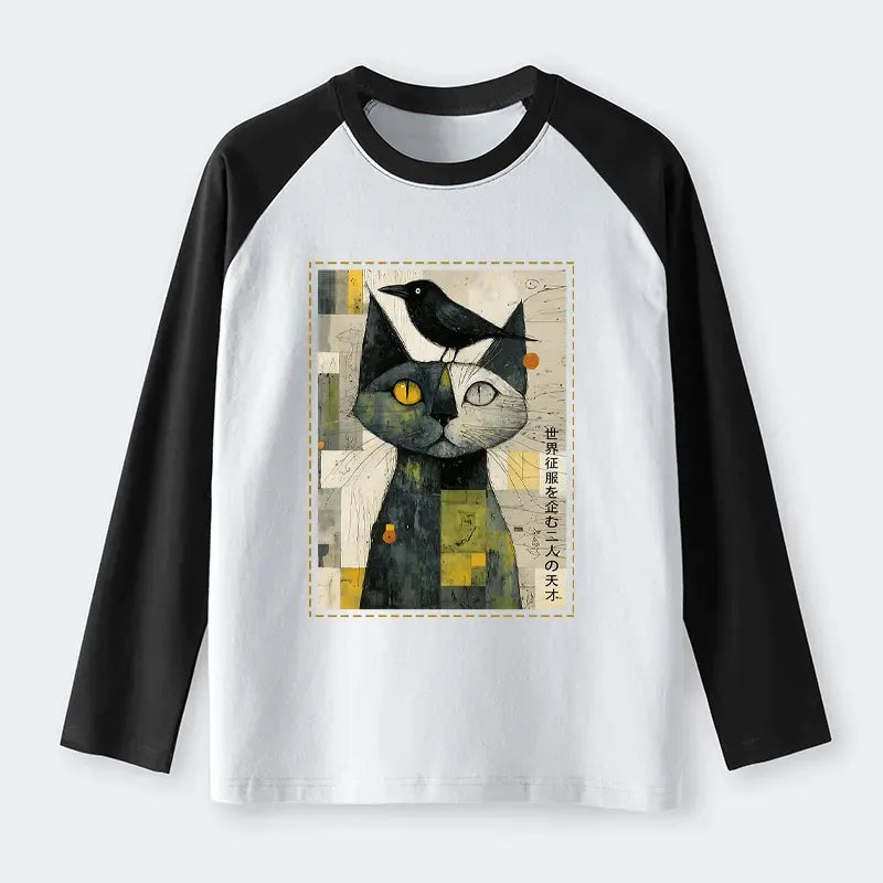 Funny Cat and Crow T-shirt Gift Idea