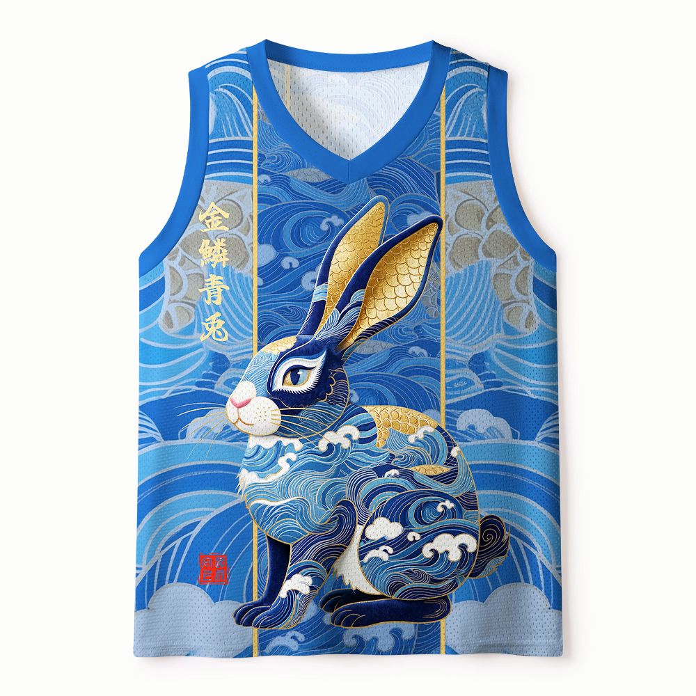 Japanese Blue Wave Rabbit Tank Top