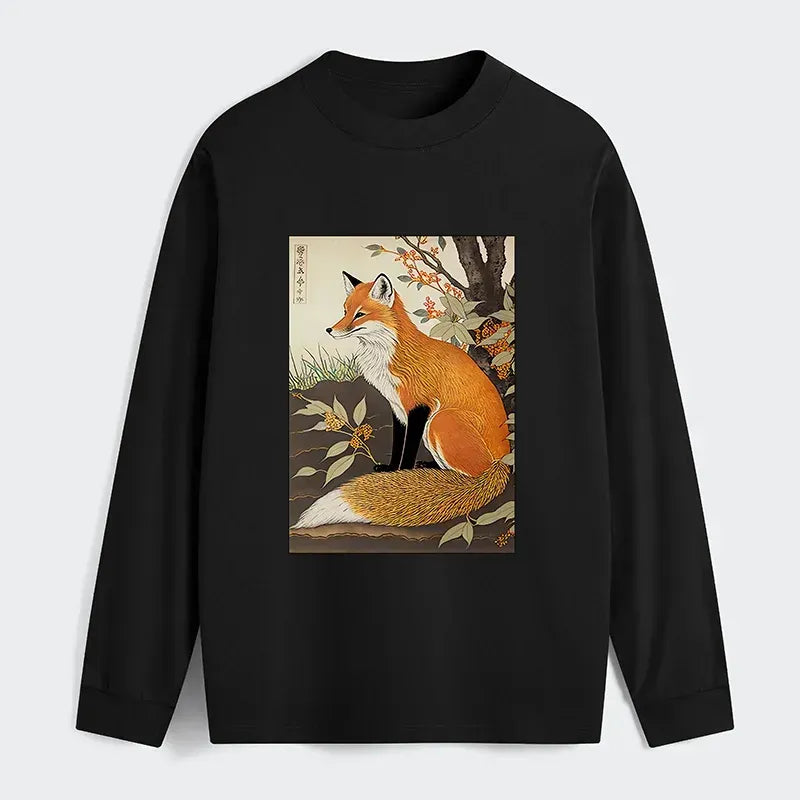 Ukiyo-e Fox Long Sleeve T-Shirt
