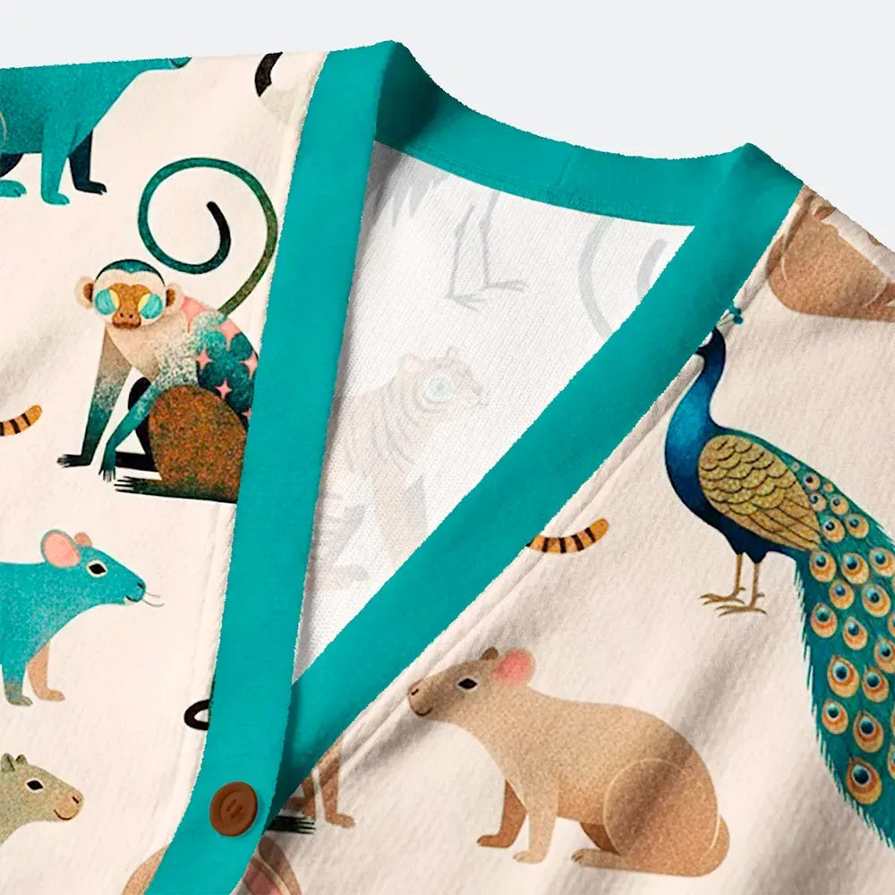 Kyoto-Lion The Beauty Of Animal Diversity Ugly Cardigan Sweater