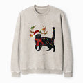 Kyoto-Lion Christmas Black Cat Washed Terry Sweatshirt