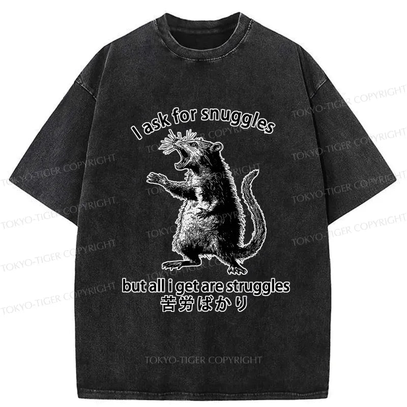 japanese style funny mouse washed tee