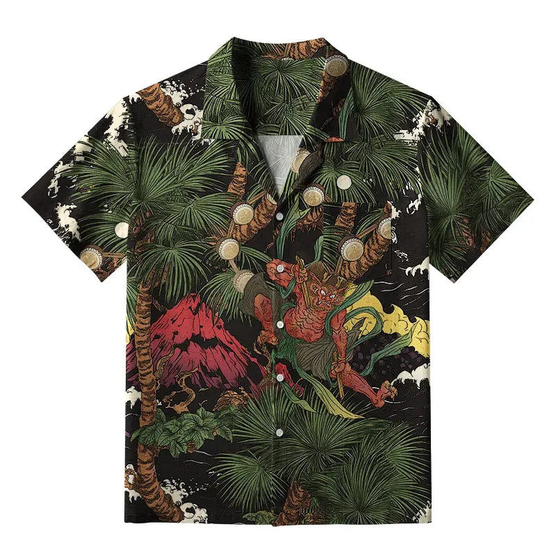 Kyoto Lion Hawaiian Shirt for Travel