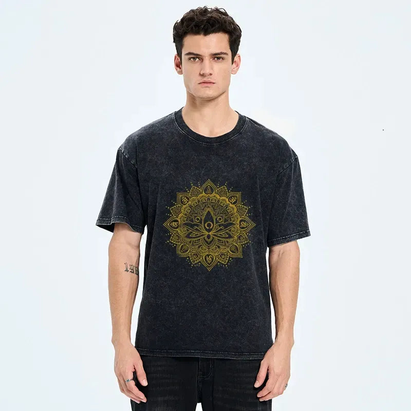 Japanese Golden Lotus Washed T-Shirt