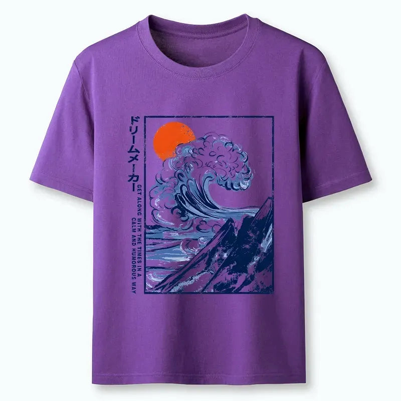 Vintage Blue Wave Mountain Sunrise Tee