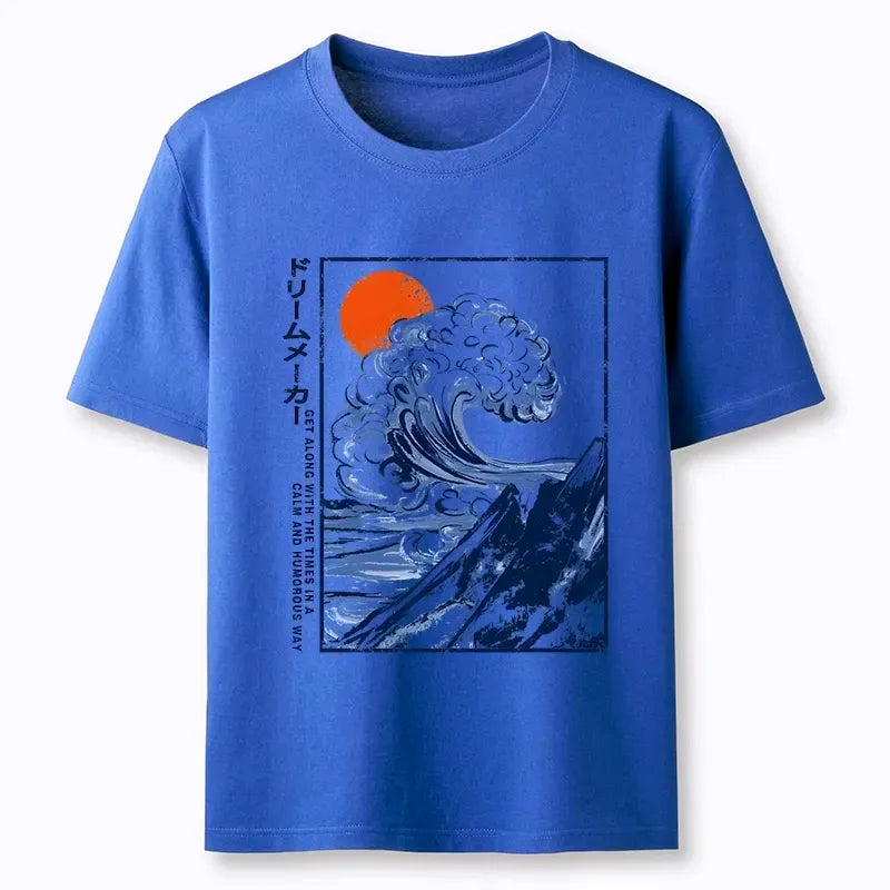 Vintage Blue Wave Mountain Sunrise Tee