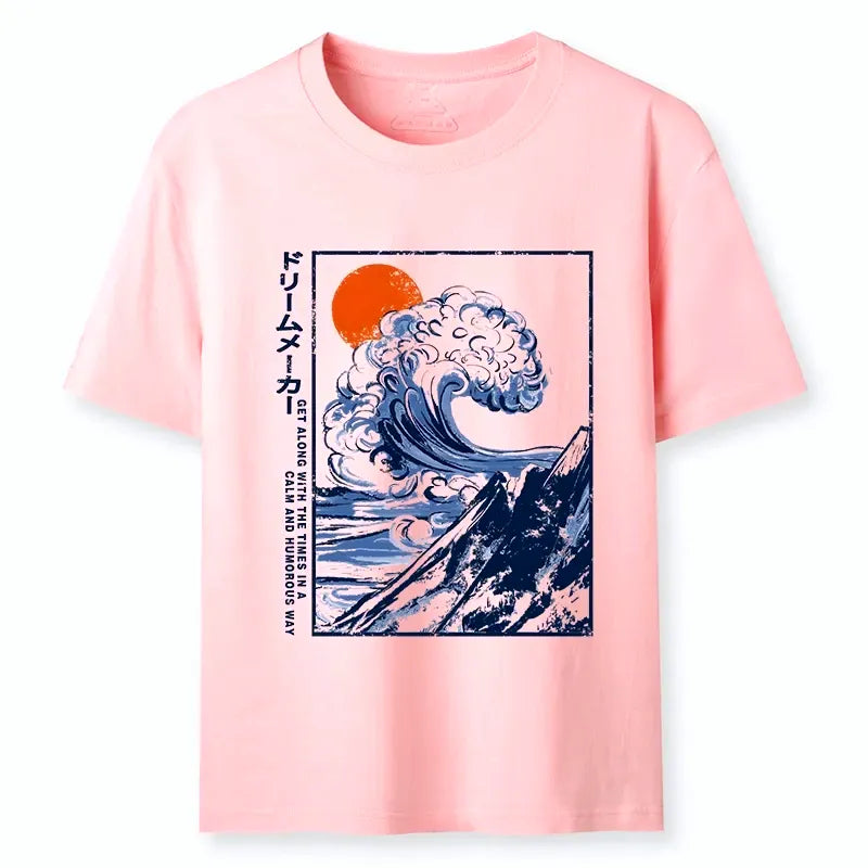 Kyoto-Lion Big Blue Wave Mountain Sunrise Art Classic T-Shirt