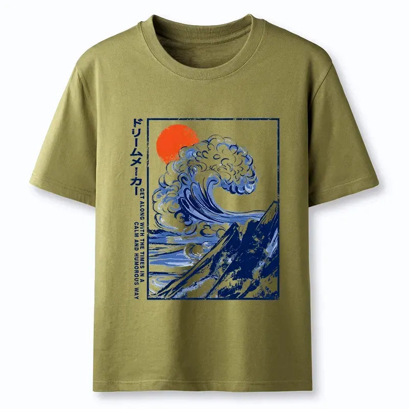 Vintage Blue Wave Mountain Sunrise Tee