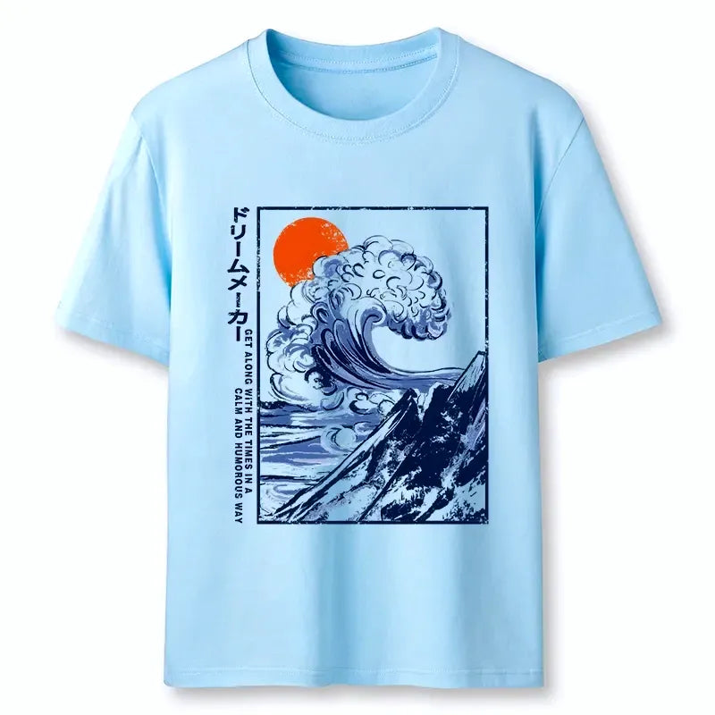 Vintage Blue Wave Mountain Sunrise Tee