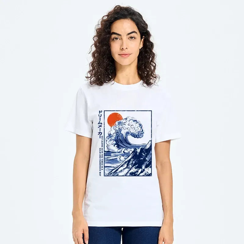 Vintage Blue Wave Mountain Sunrise Tee
