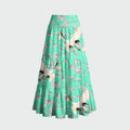 Kyoto Lion Cranes Sakura Maxi Skirt for Vacation