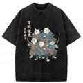 Vintage Washed Samurai Cat T-Shirt Best Seller