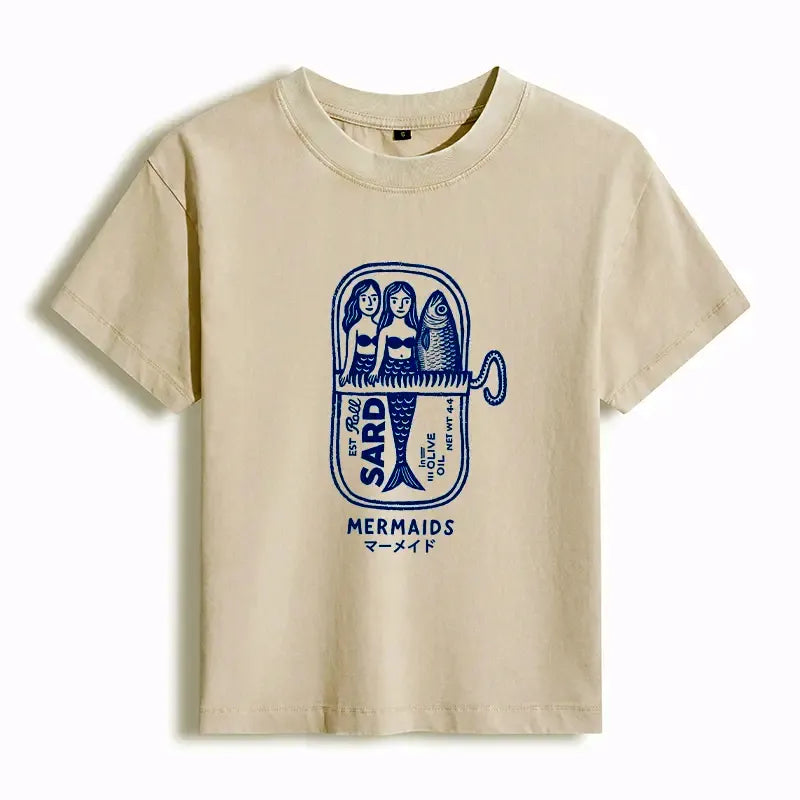Kyoto-Lion Mermaid Can Women's Washed T-shirt