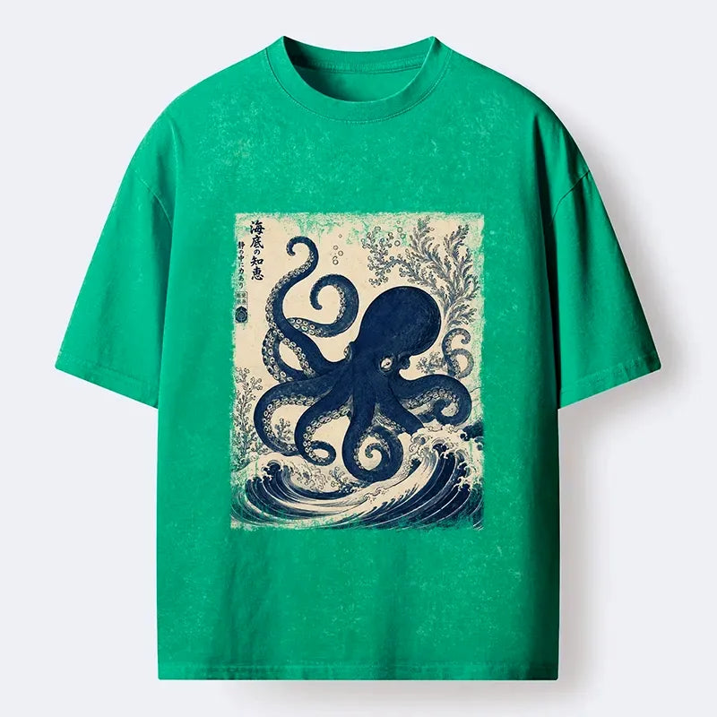 Indigo Wave Octopus T Shirt for Beach