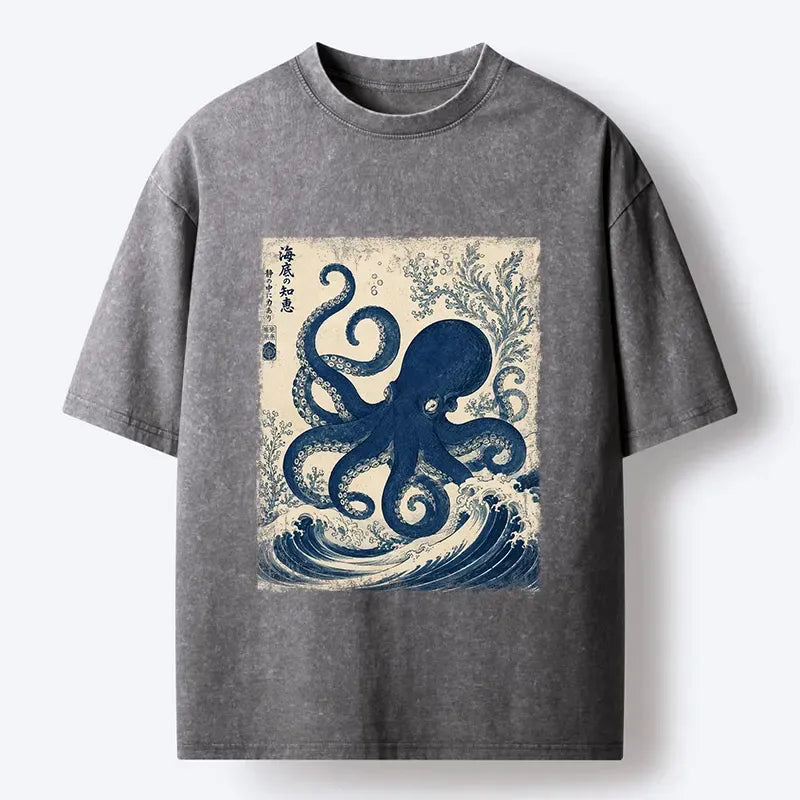 Japanese Ukiyo E Octopus Art Tee