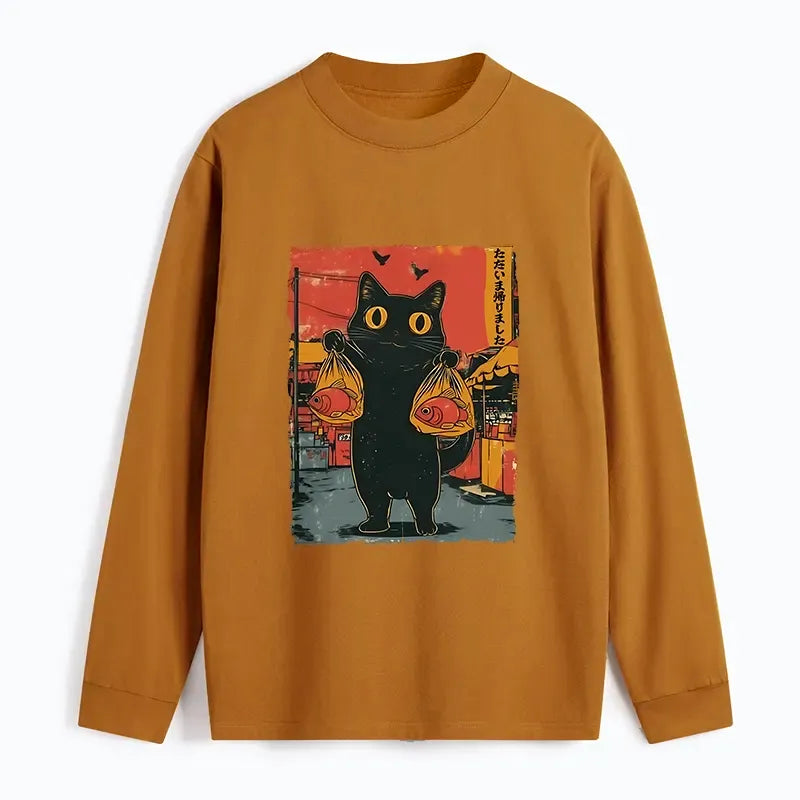 Kyoto-Lion Cat Fishing Long Sleeve for Summer