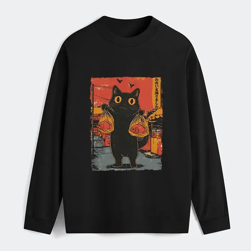 Kyoto-Lion Cat Fishing Long Sleeve for Summer
