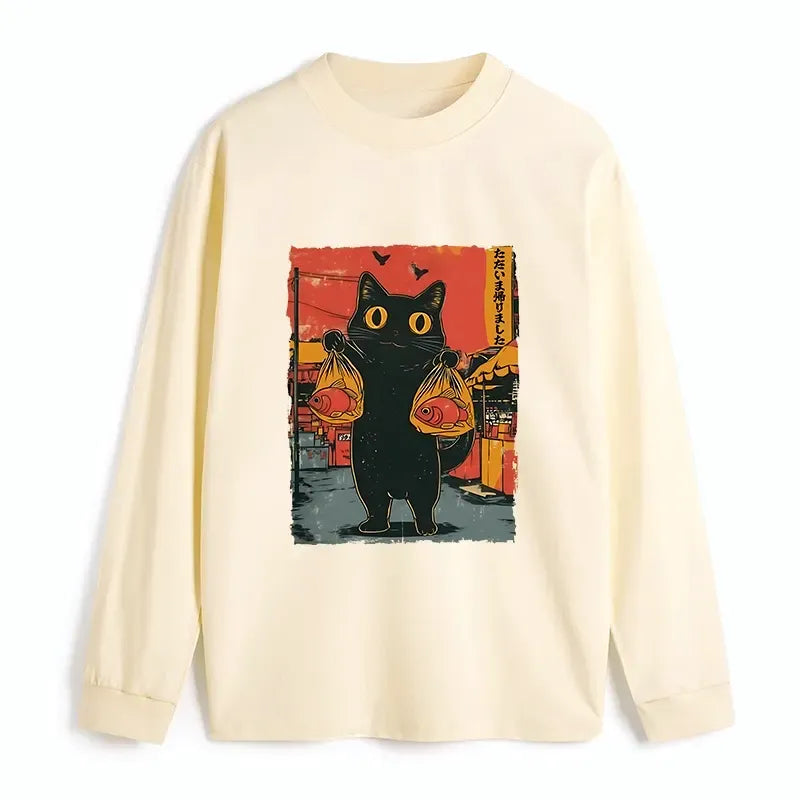 Trendy Unisex Cat T-Shirt Gift for Him
