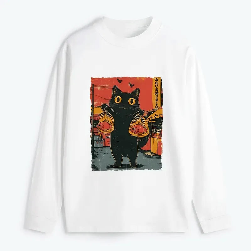 Kyoto-Lion Cat Fishing Long Sleeve for Summer