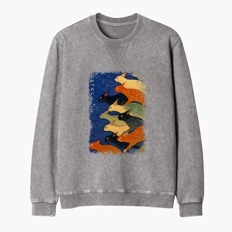Washed Terry Sweatshirt for Vacation