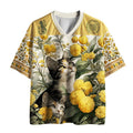 Kyoto-Lion Vintage Floral Cat #66 Mesh Jersey